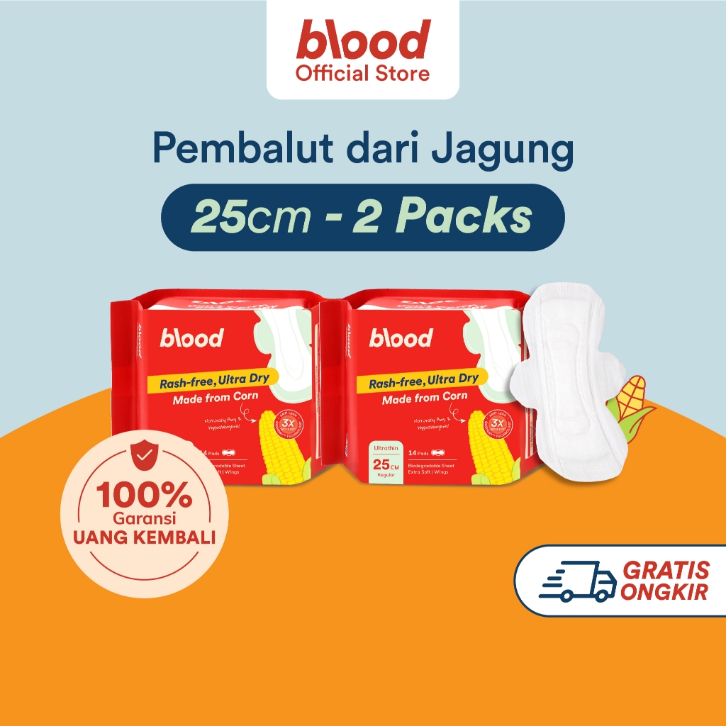 Jual Blood Corn Pads Pembalut Dari Jagung Bebas Gatal Ultra Thin