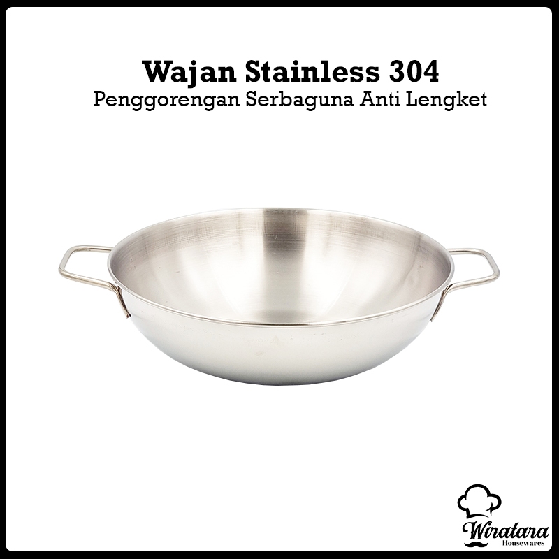 Jual Maxim Wajan Penggorengan Stainless Anti Lengket Kuali Goreng