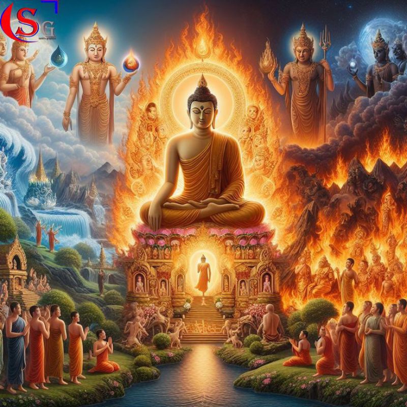 Jual Lukisan Cetak Buddha Sidharta Gautama Plus Bingkai Ukuran 85 55