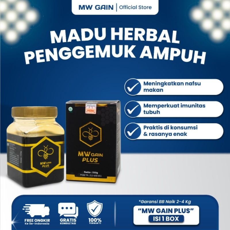 Jual Promo Mw Gain Plus Madu Penggemuk Badan Herbal Terbaik Shopee