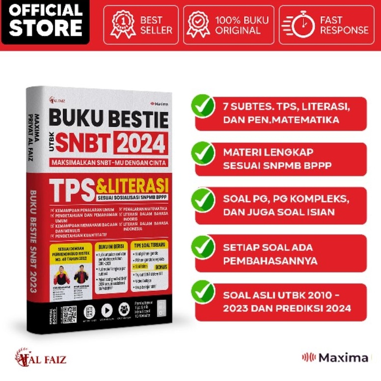 Jual Buku Bestie UTBK SNBT 224 TPS Dan Literasi MAXIMA ALFAIZ Update