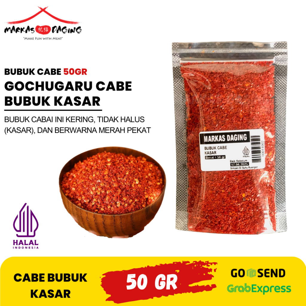 Jual Gochugaru Cabe Bubuk Kasar Korea Halal 50 Gr Shopee Indonesia