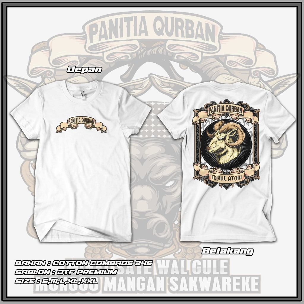 Jual Tshirt Kaos Edisi Lebaran Idul Adha Panitia Qurban Vol