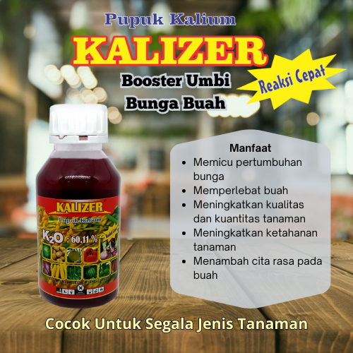 Jual Pupuk Kalium Cair KALIZER Booster Cabe Umbi Bunga Buah Kemasan 1