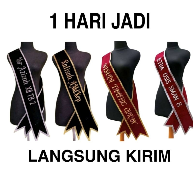 Jual SELEMPANG WISUDA BORDIR SELEMPANG CUSTOM BORDIR 1 HARI JADI