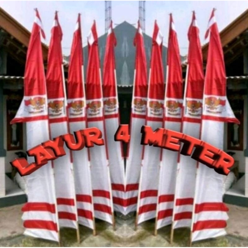 Jual Bendera Umbul Umbul Layur 4 Meter Garuda Merah Putih Shopee