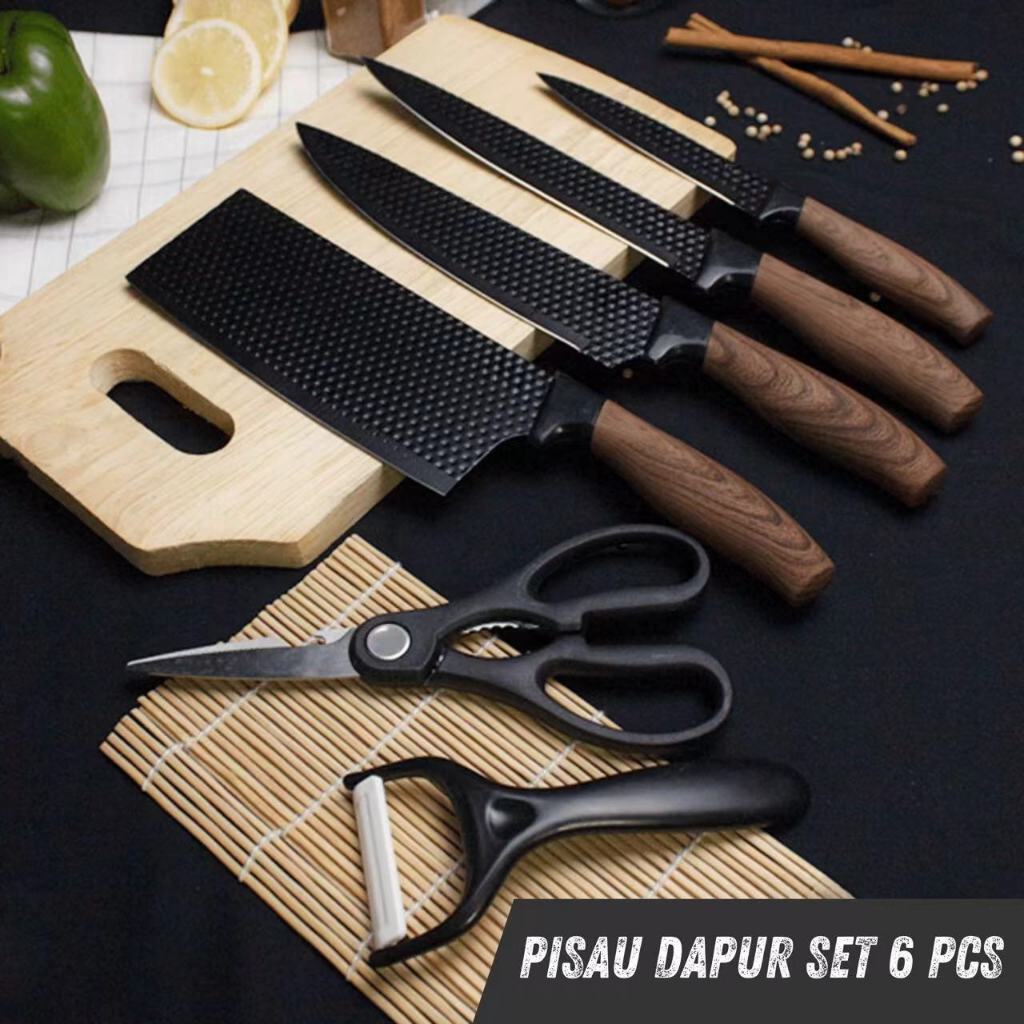 Jual Pisau Dapur Black Diamond Knives Set 6 In 1 Pisau Dapur