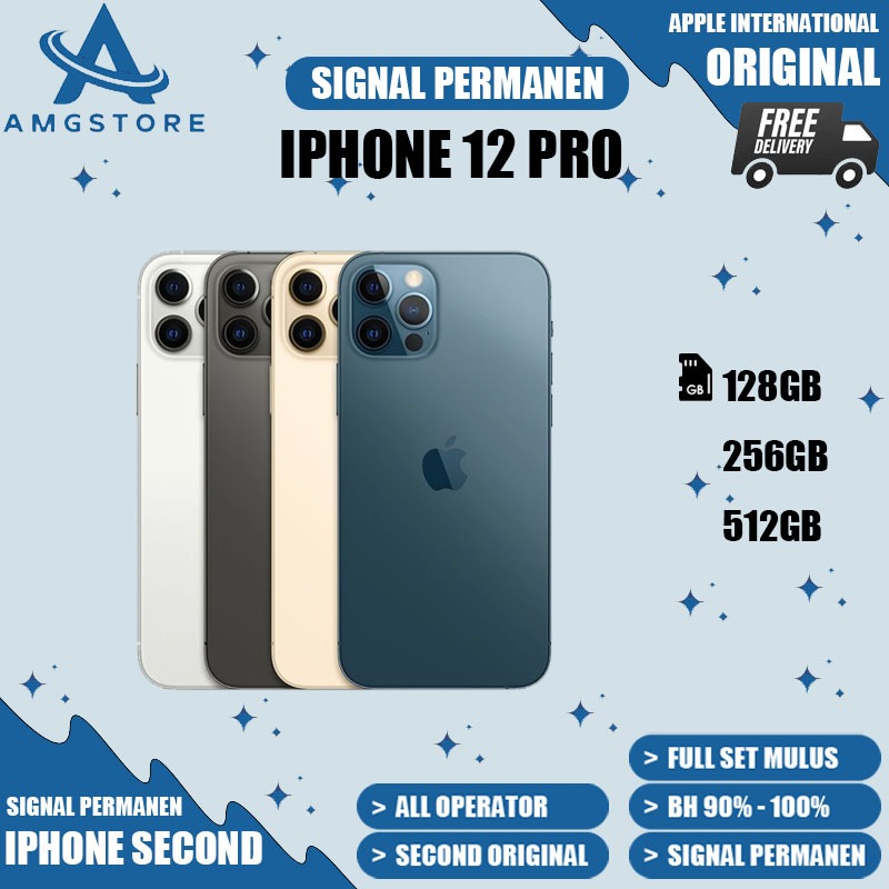 Jual IPHONE 12 PRO 128GB 256GB 512GB Permanen Second Mulus Normal 100