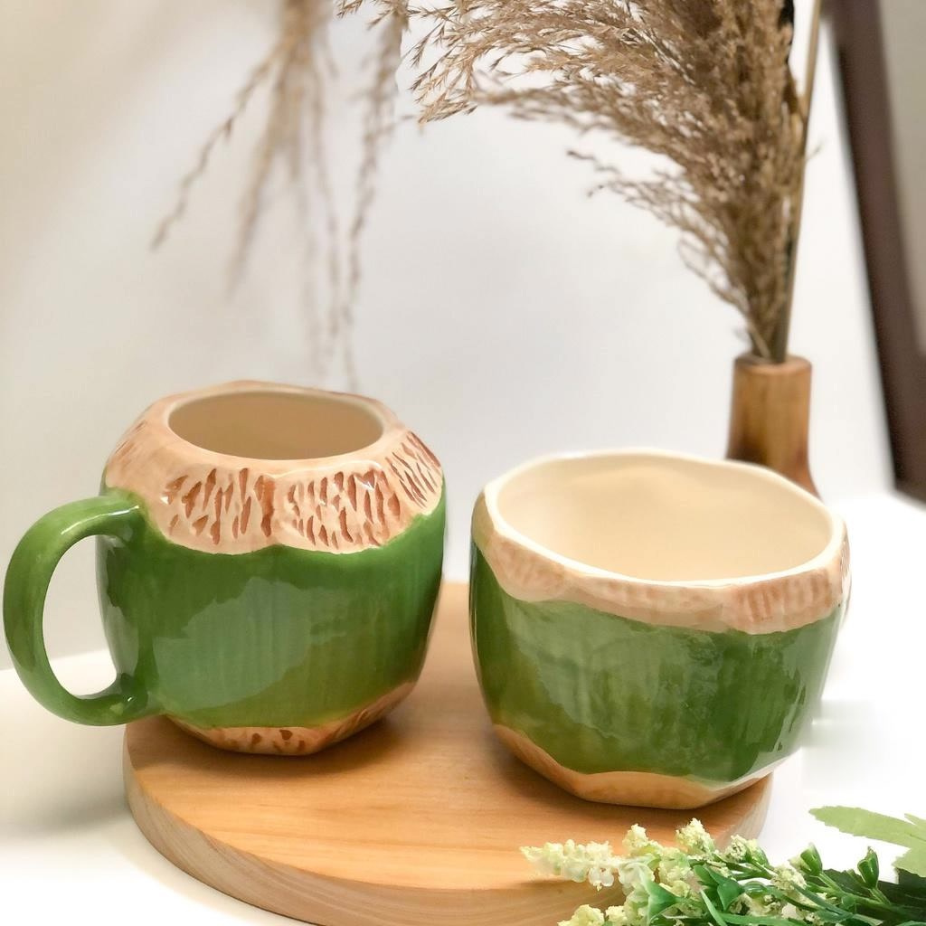 Jual Mug Keramik Kelapa Coconut Mug Gelas Keramik Kelapa Muda Unik