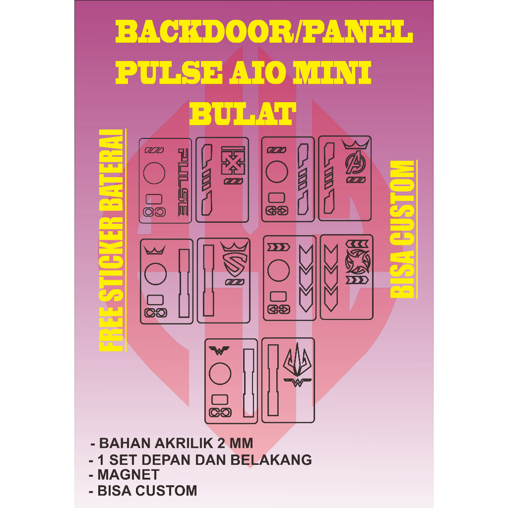 Jual Panel Akrilik Pulse Aio Pro Mini Bulat Backdoor Akrilik Piryanza