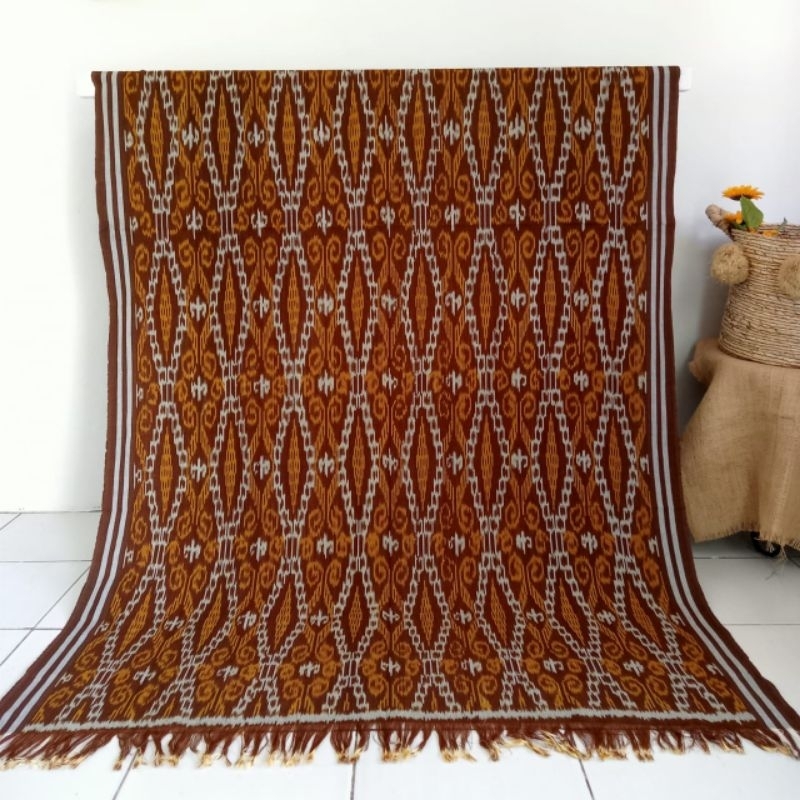 Jual Kain Tenun Blanket Tradisional Troso Jepara Sintang Coklat Terbaru