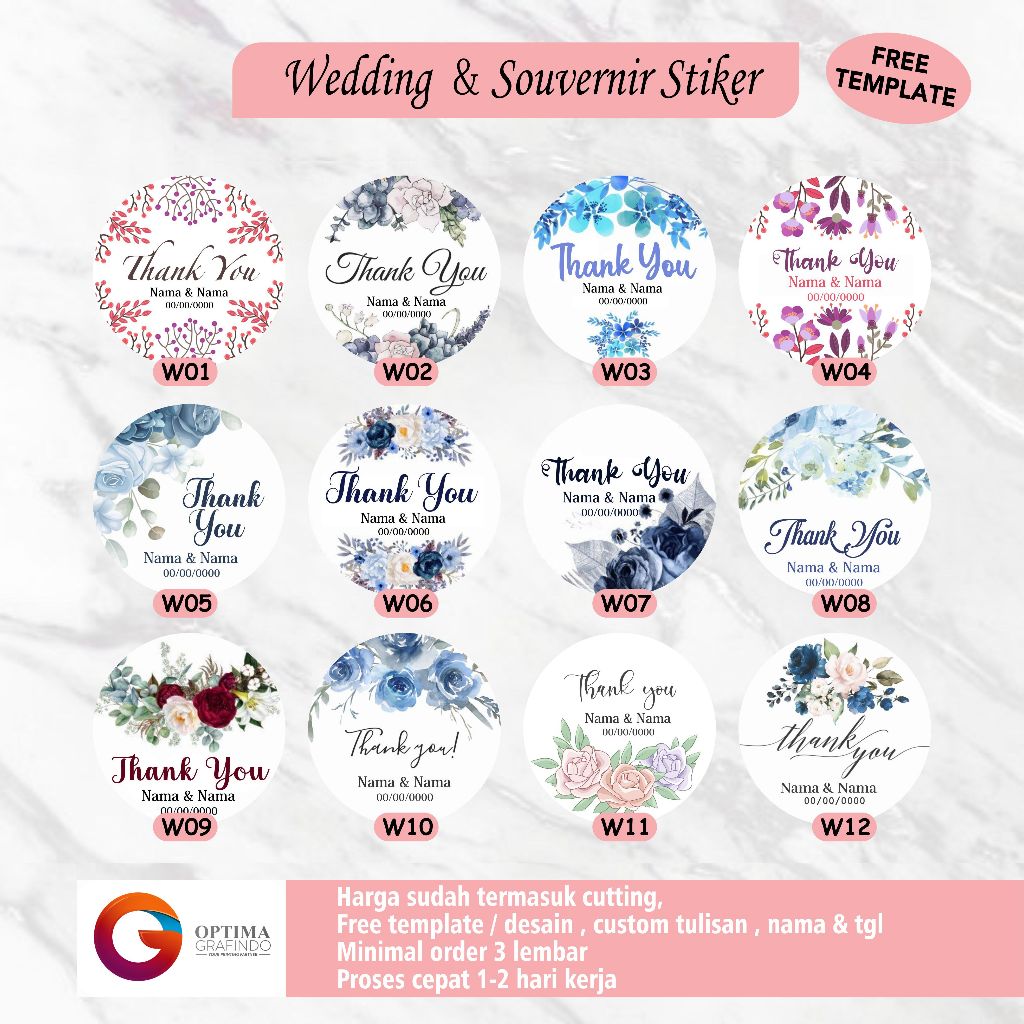 Jual Cetak Stiker Wedding Pernikahan Souvernir Nikah Vinyl Transparan