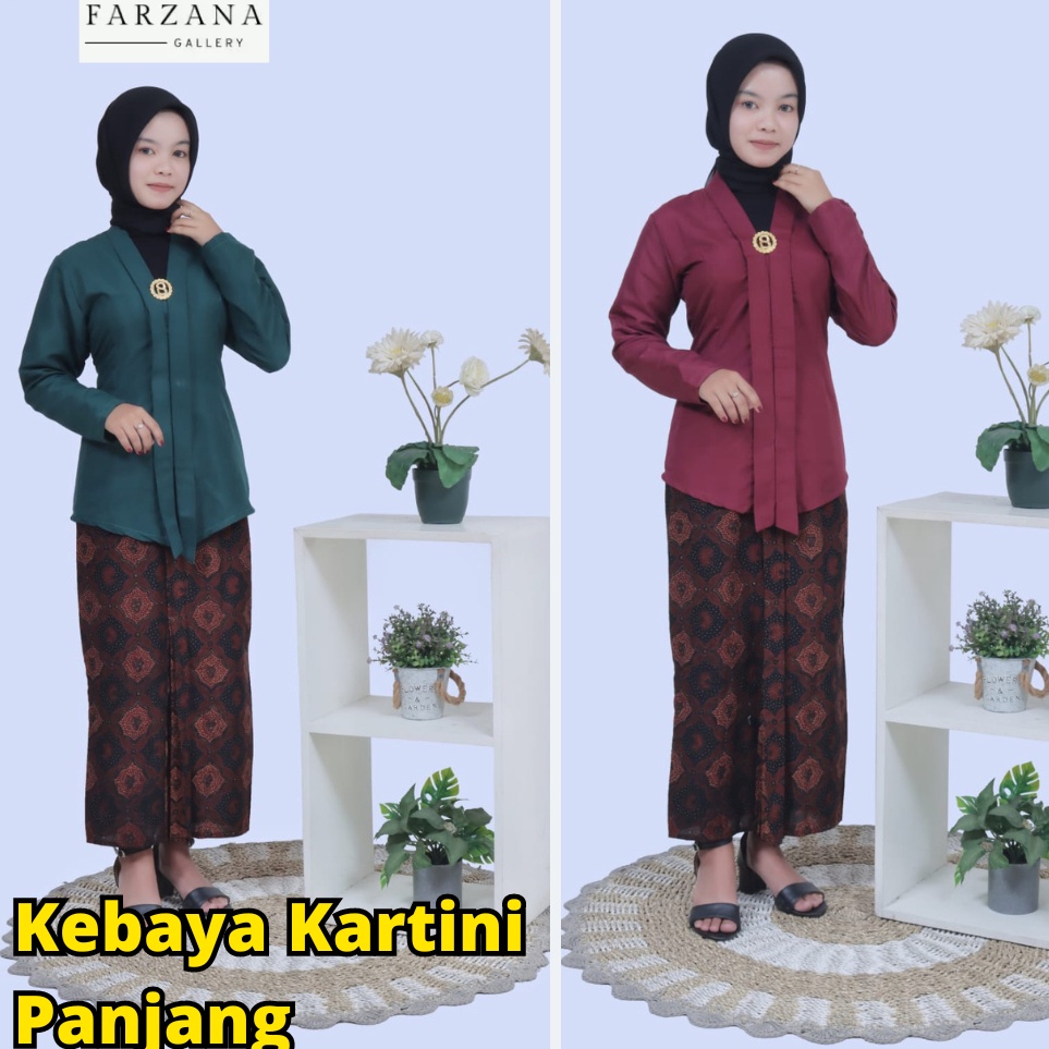 Jual Model Baru Kebaya Kartini Polos Lengan Panjang Terbaru Bisa Cod