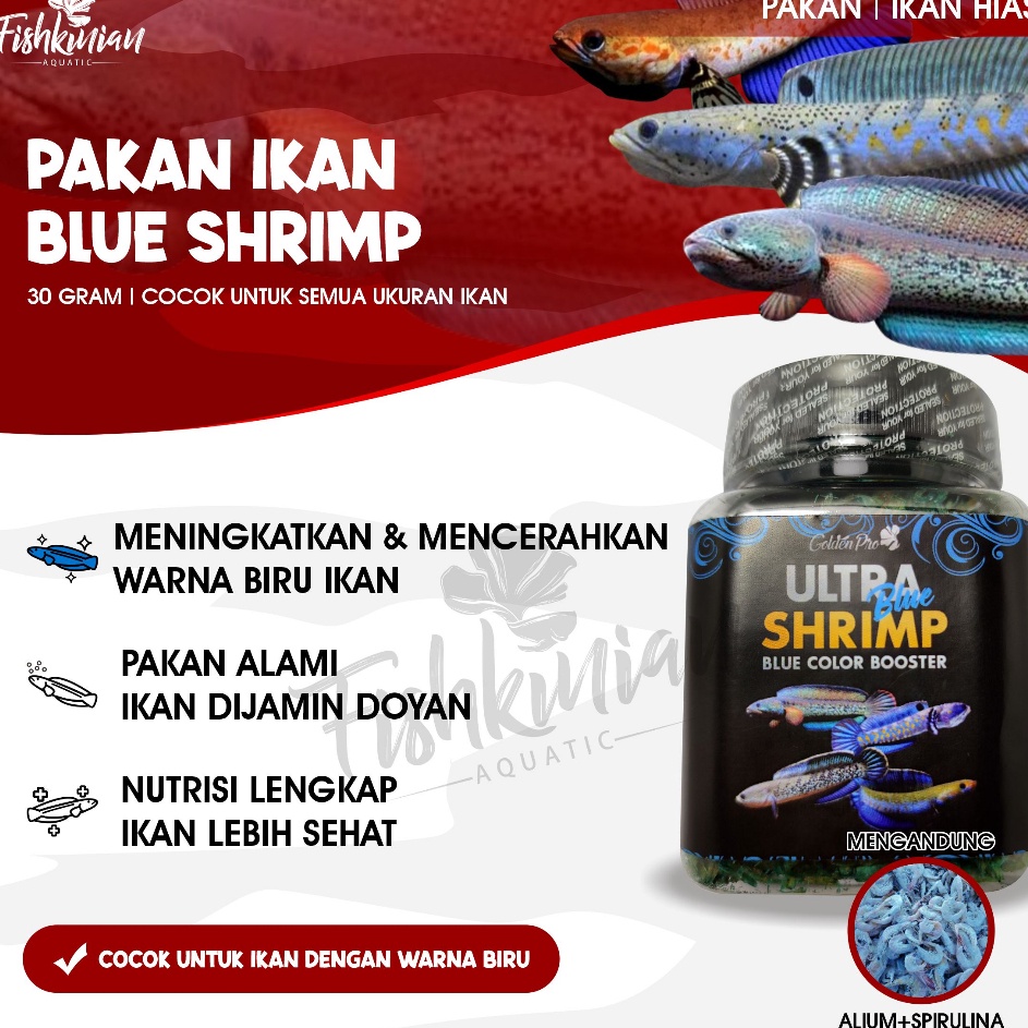 Jual Penjualan Terpopuler Ultra Blue Shrimp Udang Kering Pakan Ikan