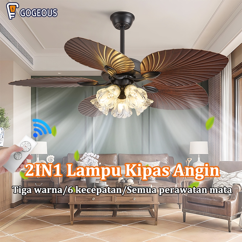 Jual COD LampuKipas Angin Gantung Plafon Dengan Ruang Tamu Gaya Kipas