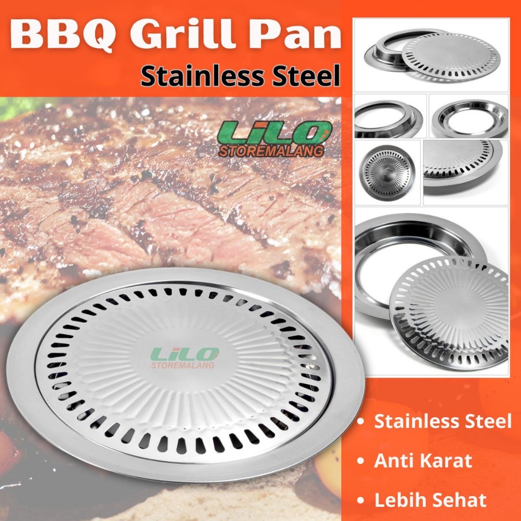 Jual Panggangan Bbq Ultra Grill Pan Bulat Stainless Steel Cm L