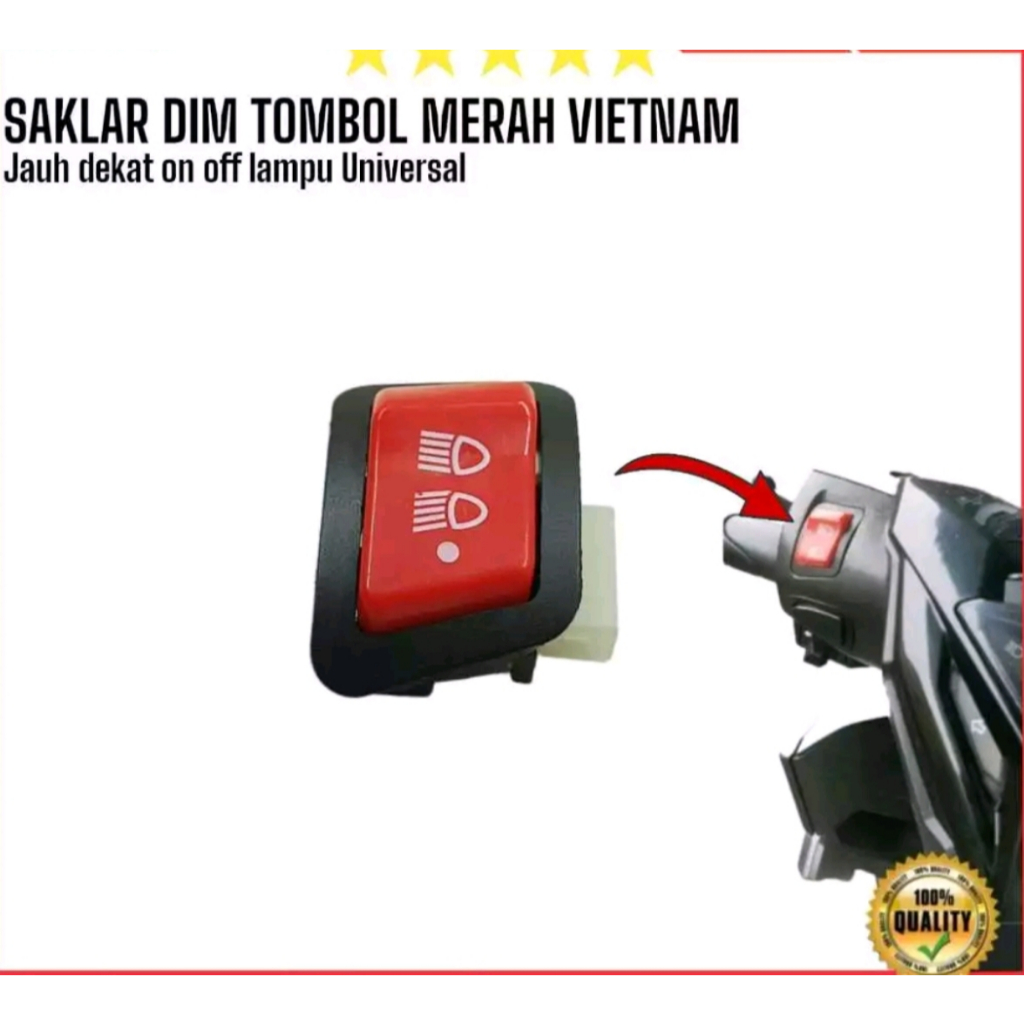 Jual Saklar Dim Saklar Dimmer Tombol Merah Vietnam On Off Jauh Dekat