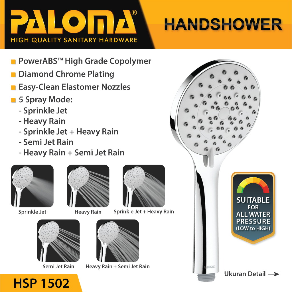 Jual Paloma Hsp Hand Shower Mandi Handshower Head Kepala Sower Abs