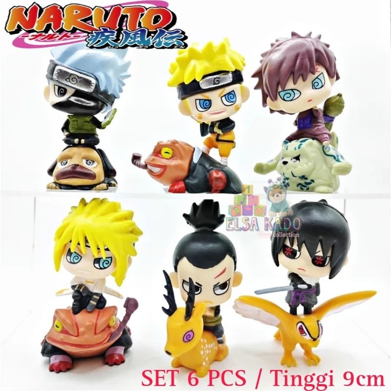 Jual Action Figure Naruto Chibi Set Pcs Kakashi Pakkun Gamabunta