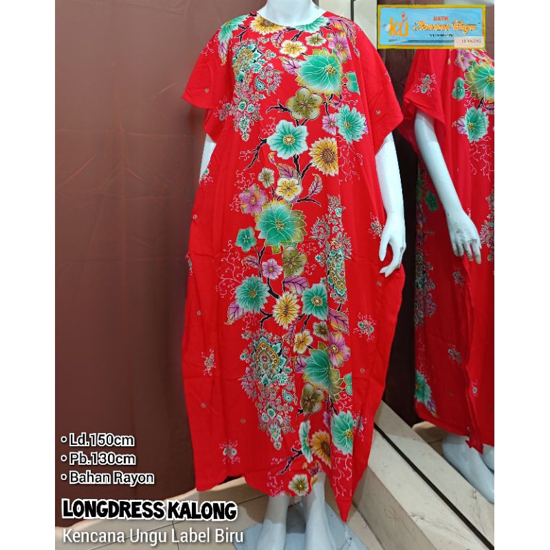 Jual Longdress Kalong Kencana Ungu Ld Cm Pb Cm Batik Kencana