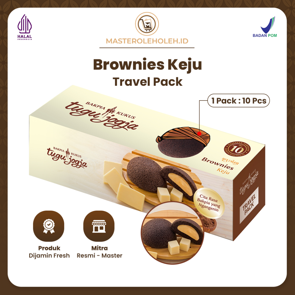 Jual Bakpia Kukus Tugu Jogja Brownies Keju Travel Pack Isi 10 Oleh Oleh