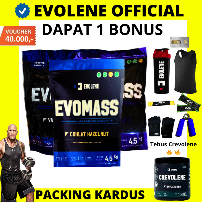 Jual EVO MASS GAINER EVOMASS 10 LBS EVOLENE BPOM HALAL 10LBS 10LB LB 4