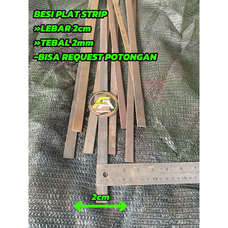 Jual BESI PLAT STRIP LEBAR 2CM TEBAL 2MM BISA REQUEST POTONGAN Shopee