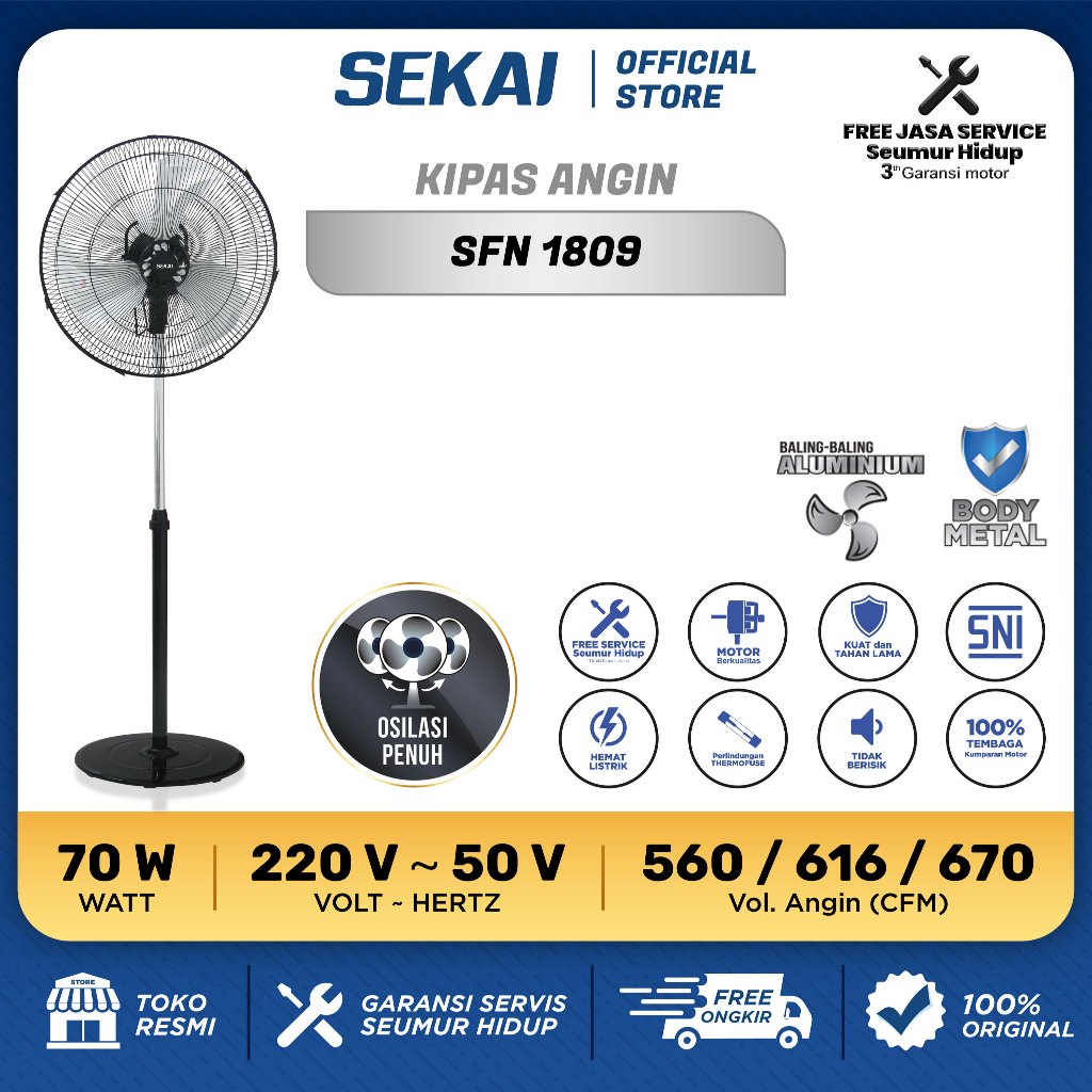 Jual Sekai Kipas Angin Berdiri Tornado Stand Fan Inch