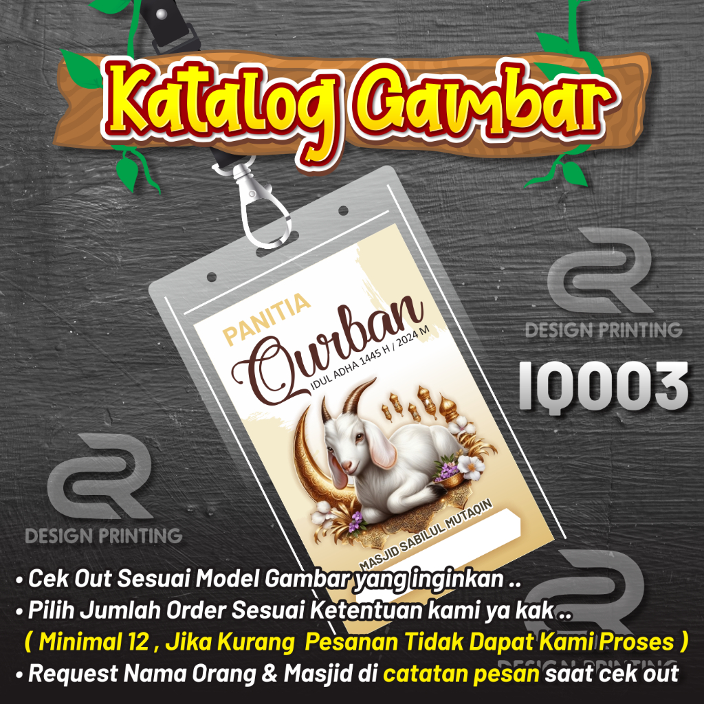 Jual Name Tag Panitia Qurban Id Card Panitia Qurban Idul Adha Id