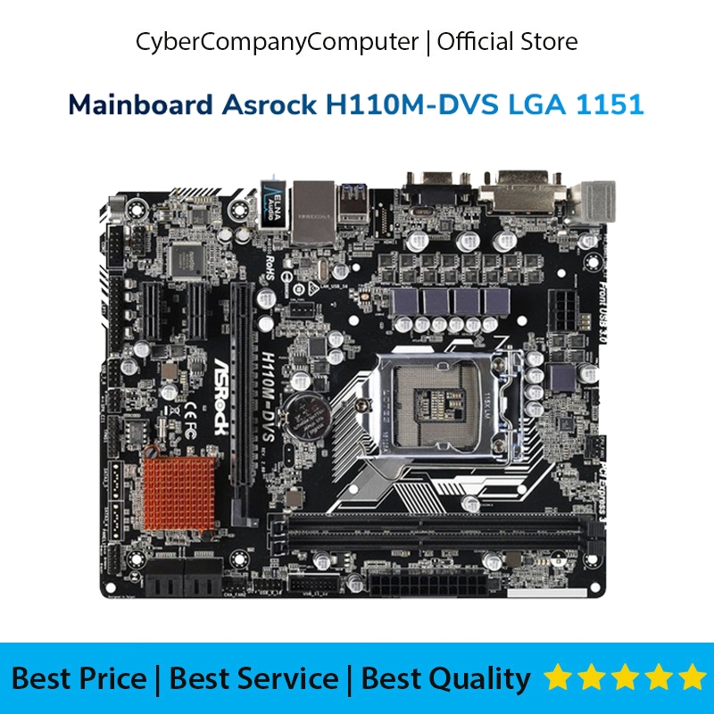 Jual Mainboard Intel ASRock H110 LGA 1151 DDR4 Support Gen 6 7