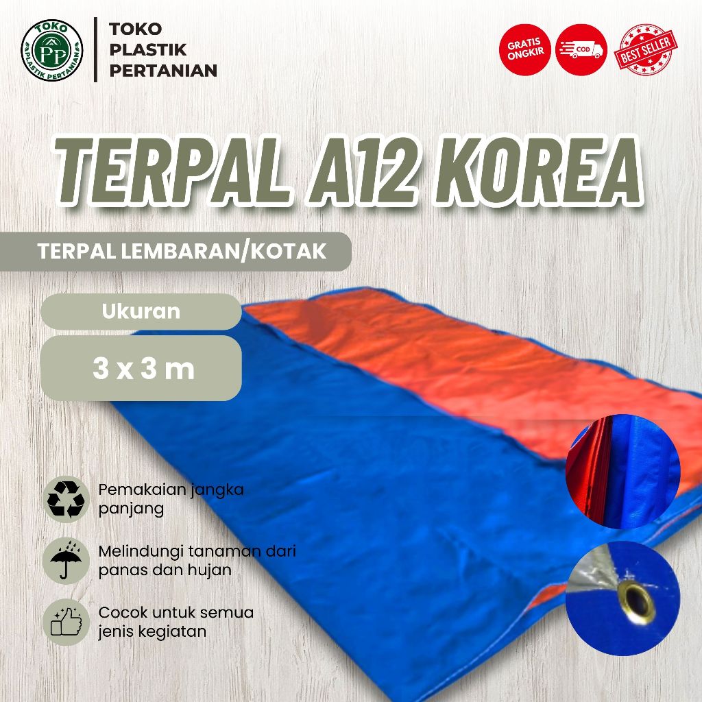 Jual Terpal Plastik Ukuran 3x3 Type A12 Biru Oren Korea Diamond