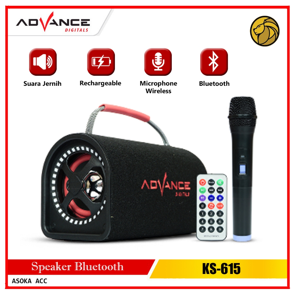 Jual Advance Bluetooth Speaker Ks Mic Wireless Portable Karaoke