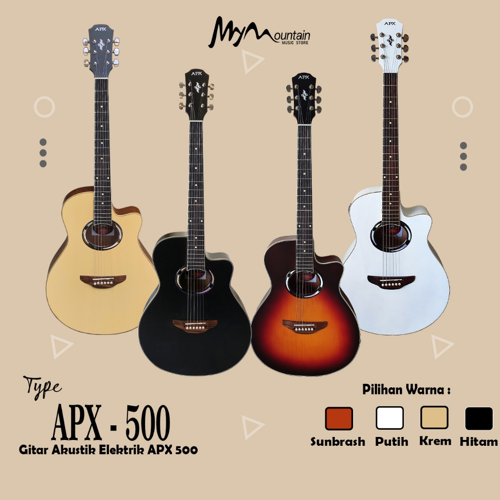 Jual Gitar Akustik Elektrik Model Apx Custom Free Packing Kayu Full