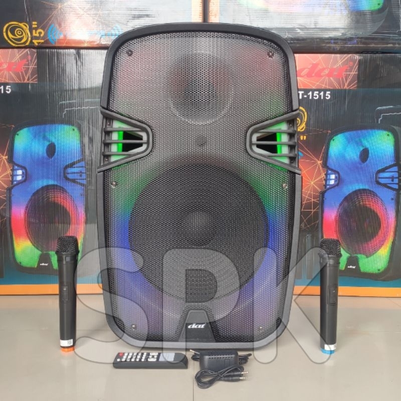 Jual Speaker Portable DAT DT 1515 PARTY 15 Inch 2 Mic Wireless Shopee