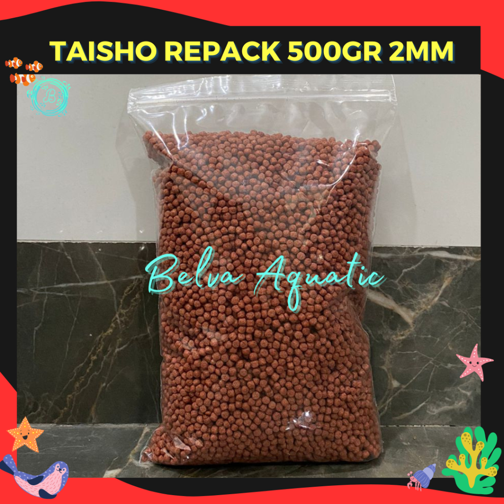 Jual Taisho Merah Super Red 2mm 500g Pelet Pakan Ikan Koi Food 500 Gram