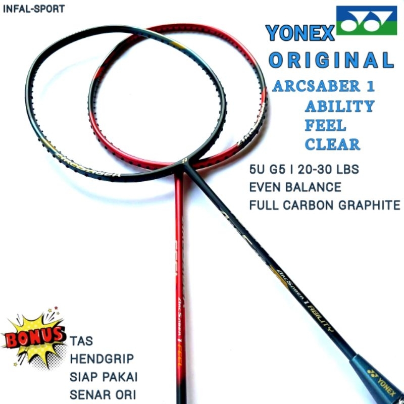 Jual Yonex Arcsaber 1 Ability Feel Clear 30Lbs Raket Badminton