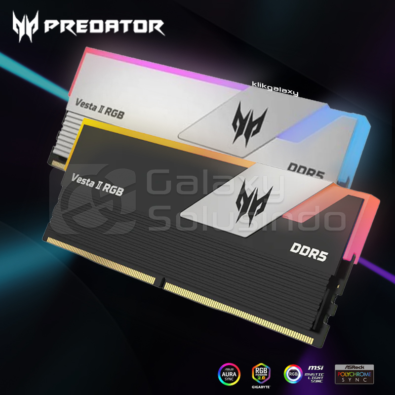 Jual ACER PREDATOR VESTA II RGB 32GB 2x16GB 6000MHz Dual Kit DDR5