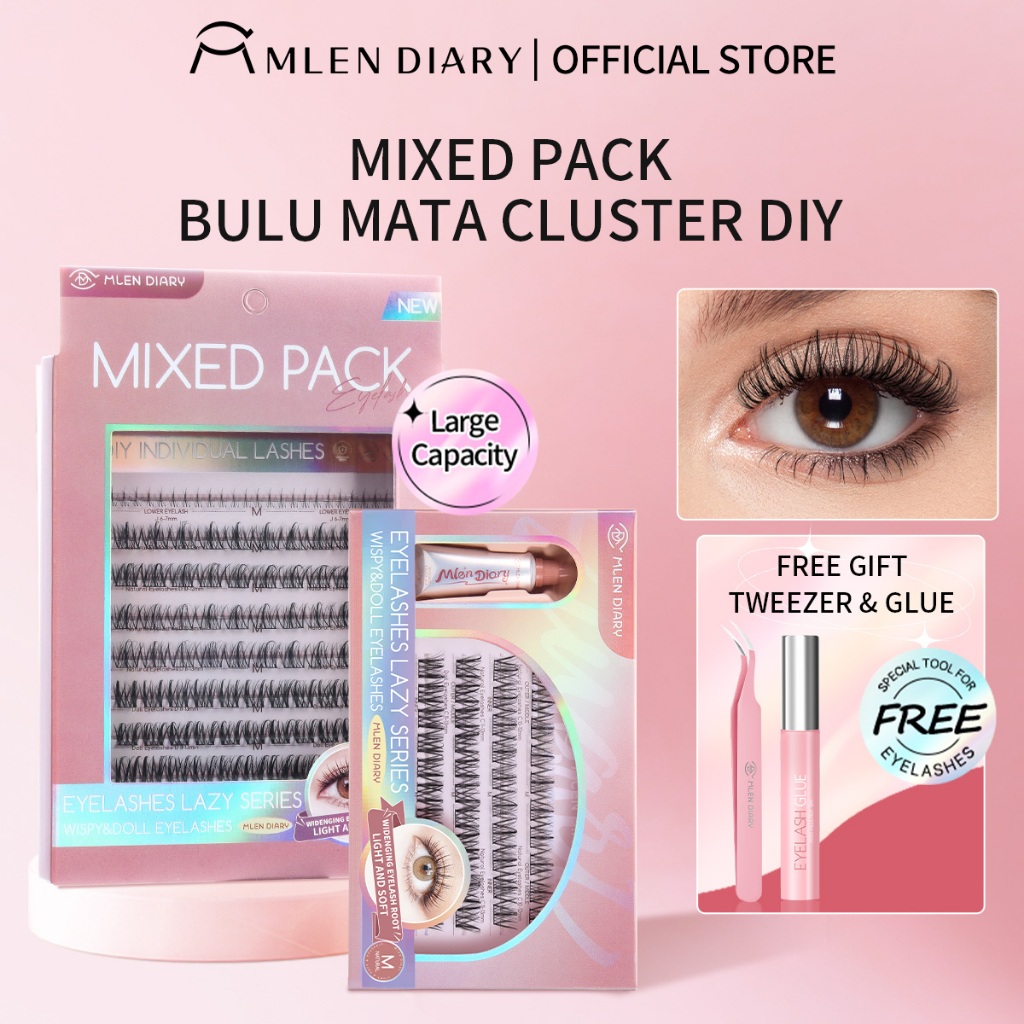 Jual MLEN DIARY Bulu Mata Segmen Tunggal Clump Halus Model M D Curl