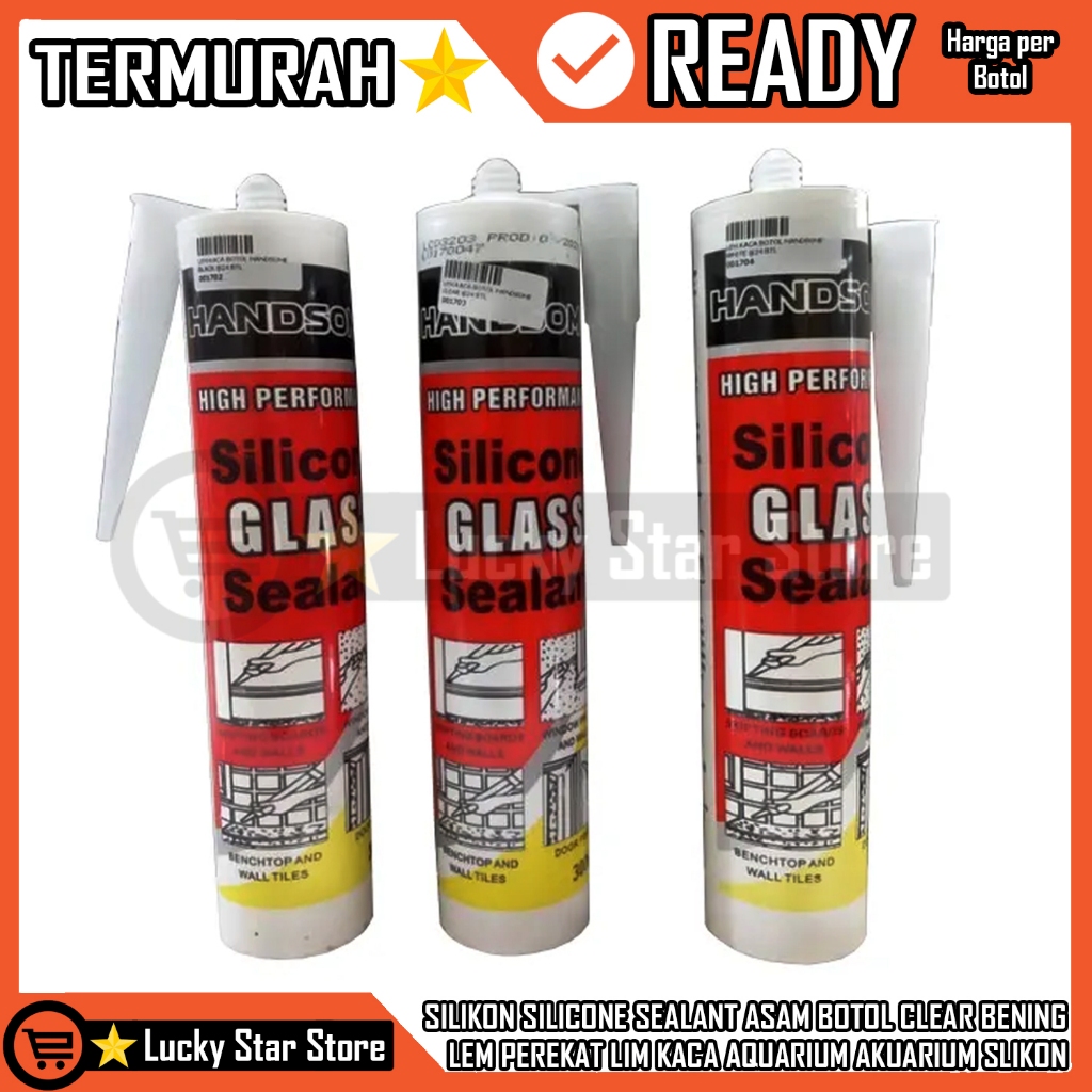 Jual Silikon Silicone Sealant Asam Botol Clear Bening Lem Perekat Lim