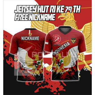 Jual Kaos Jersey HUT RI 79 Tahun 2024 Baju Kemerdekaan Indonesia Kaos