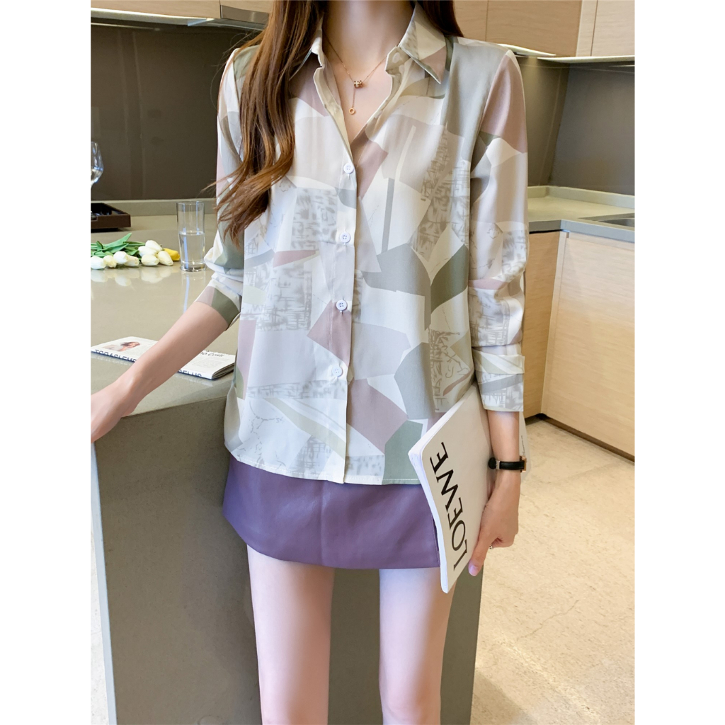 Jual Tianshun Women S Print Shirt Ol Work Suit Casual Daily Korean