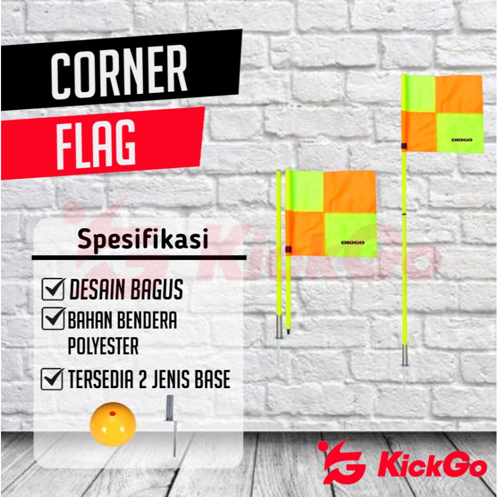 Jual Kickgo Bendera Corner Flag Sepak Pojok Sepakbola Futsal Base