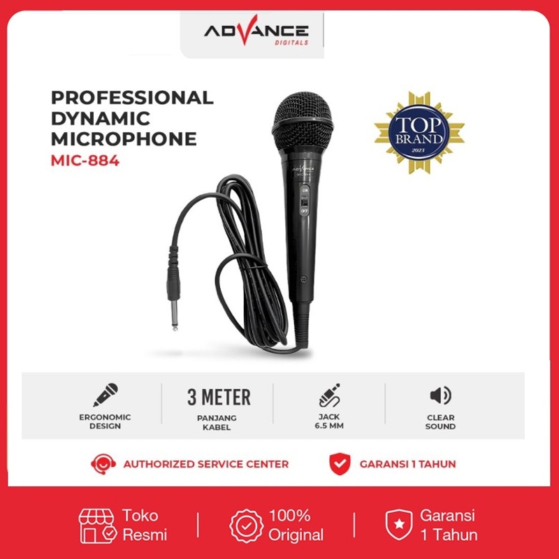 Jual Advance Mic Karaoke Profesional Dynamic Microphone Mic Kabel