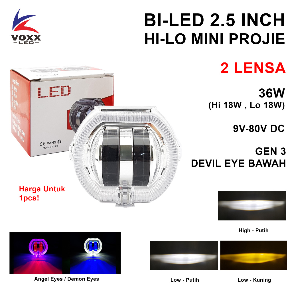 Jual Voxx Led Biled Ala Ala Daymaker Projie Laser Cut Off Hilo