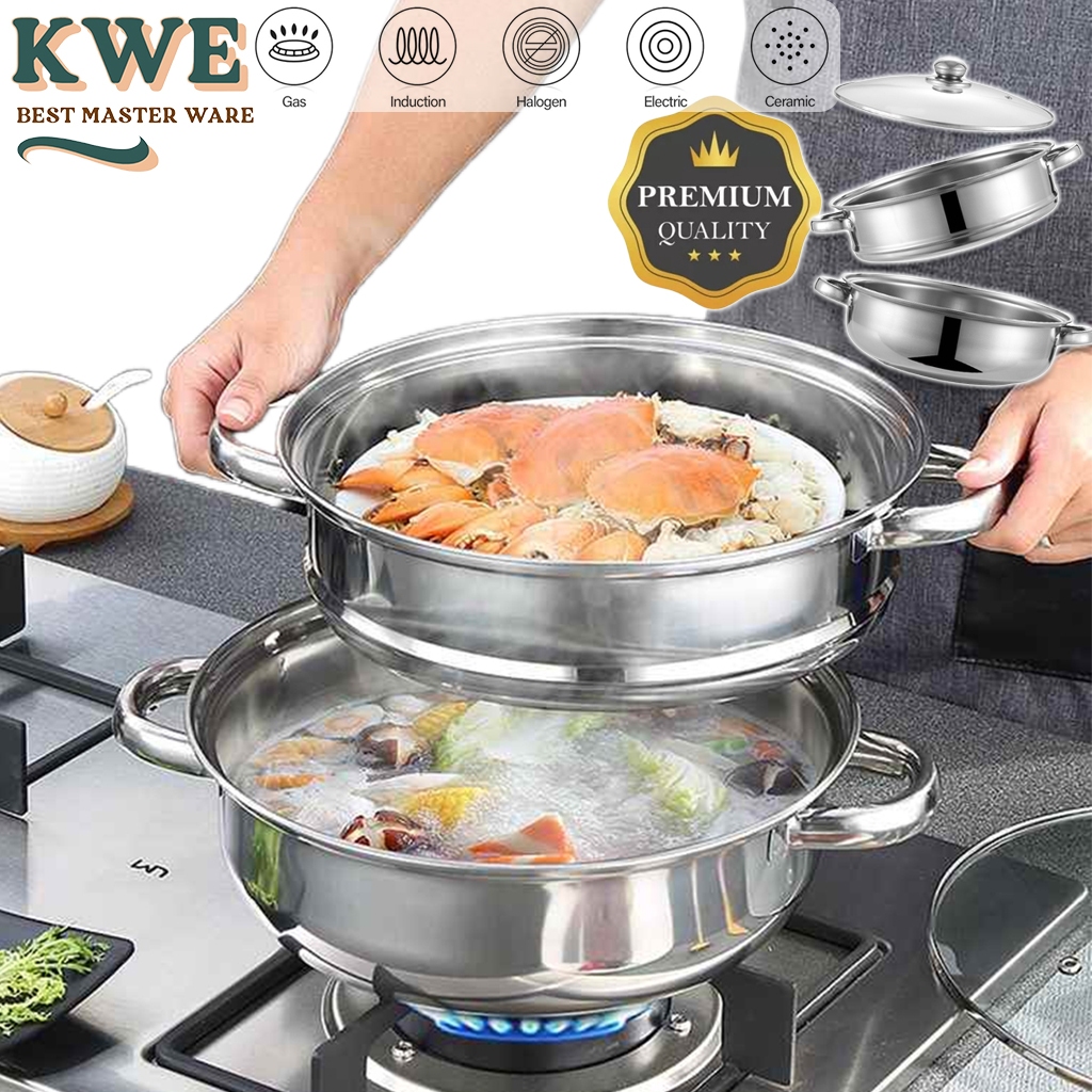 Jual KWE Panci 2 Susun Besar Kukus Steamer Stainless 28cm Panci Kukus