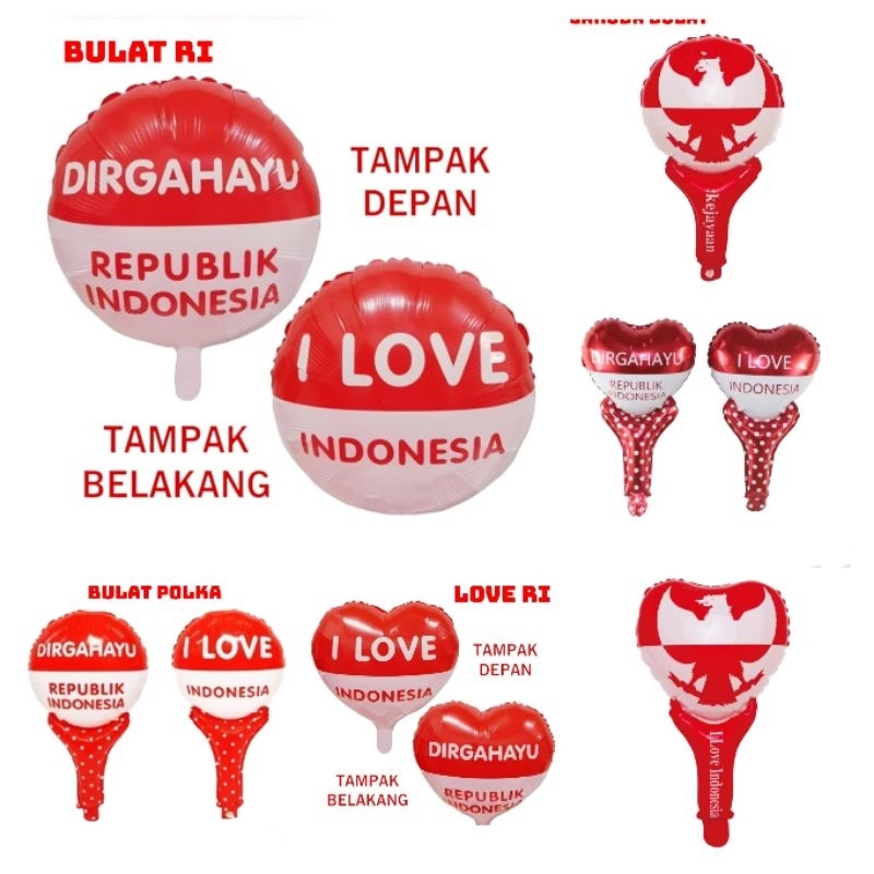 Jual BALON FOIL HARI KEMERDEKAAN HUT RI MERAH PUTIH BANDO FOIL Shopee