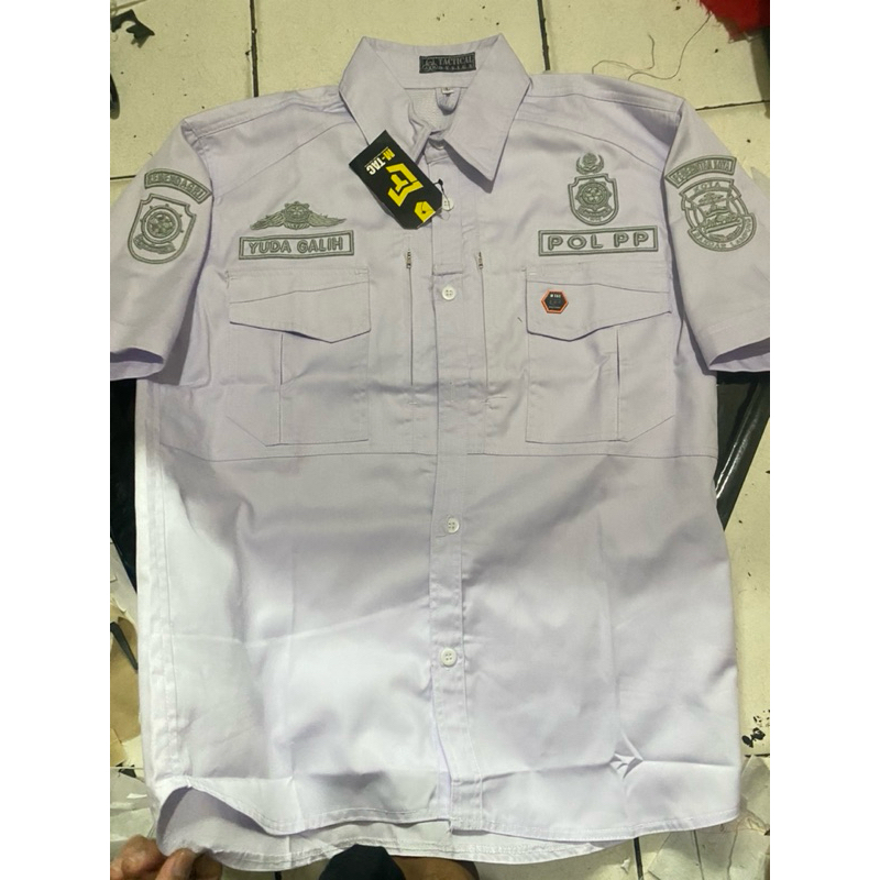 Jual KEMEJA TAKTIKAL POL PP FUL BORDIR TIMBUL BISA CUSTOM LOGO Shopee