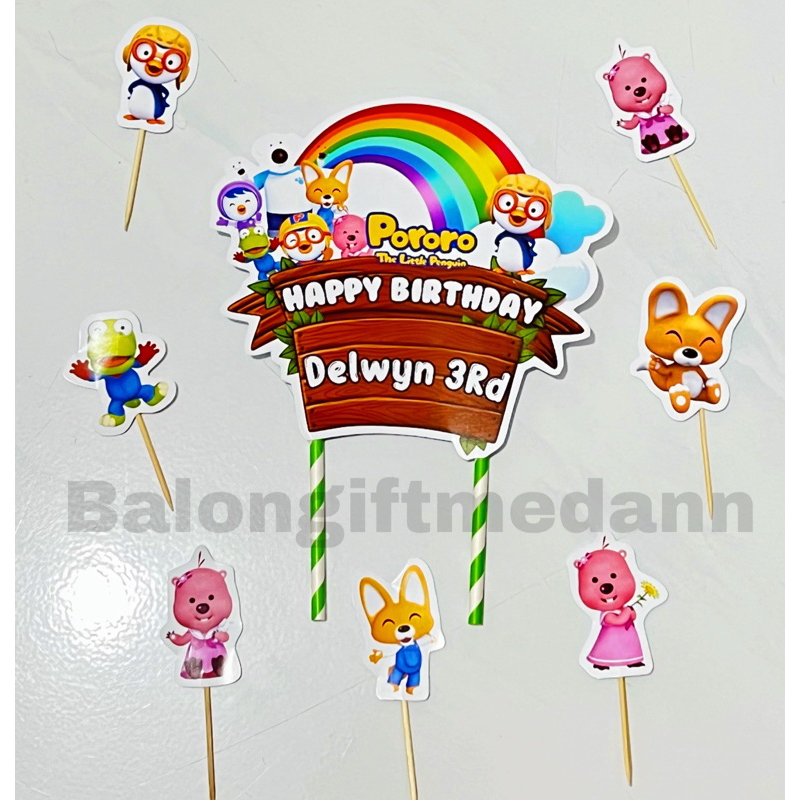 Jual Topper Cake Custom Nama Pororo Shopee Indonesia