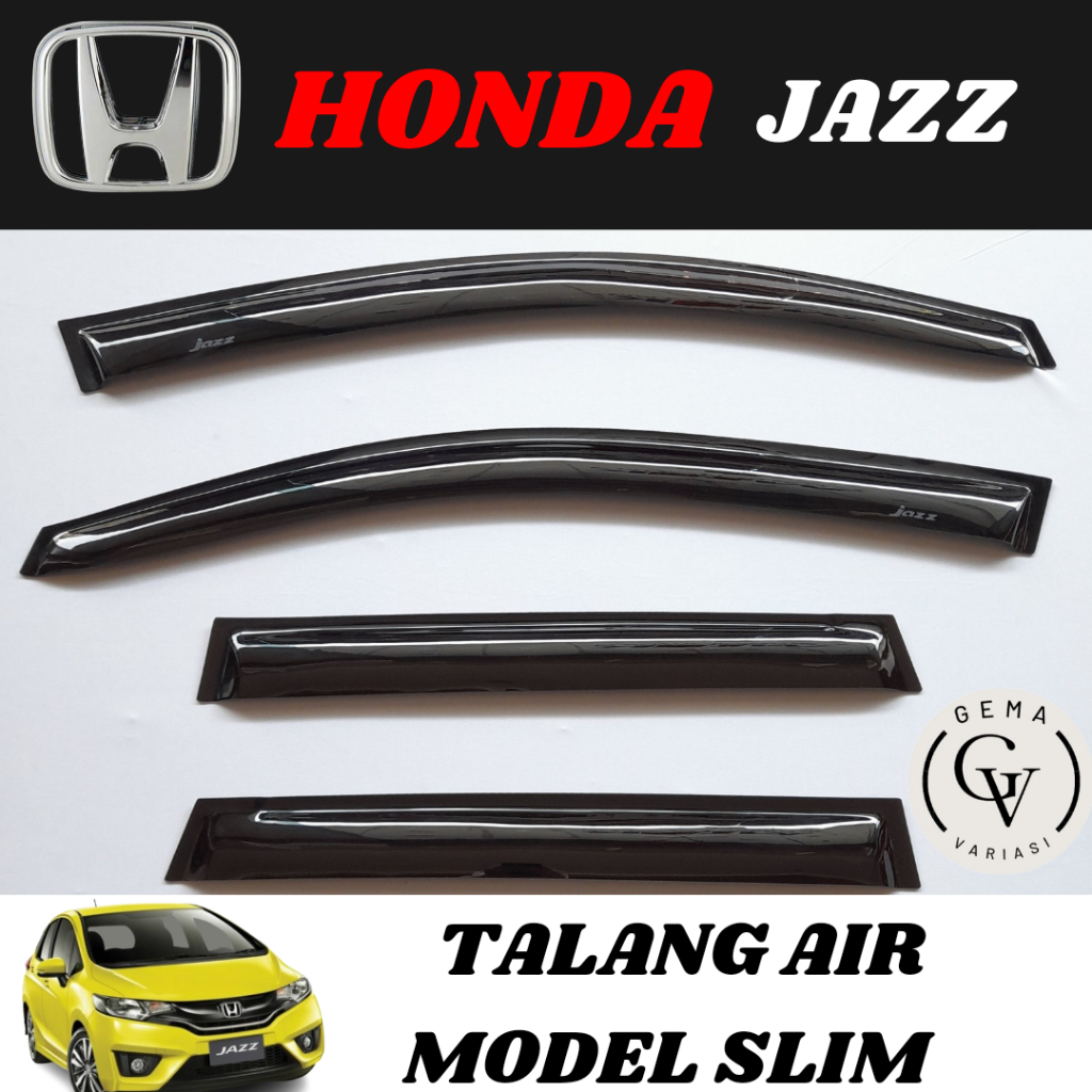 Jual Talang Air Pintu Mobil Honda Jazz Hitam Model Slim Shopee Indonesia