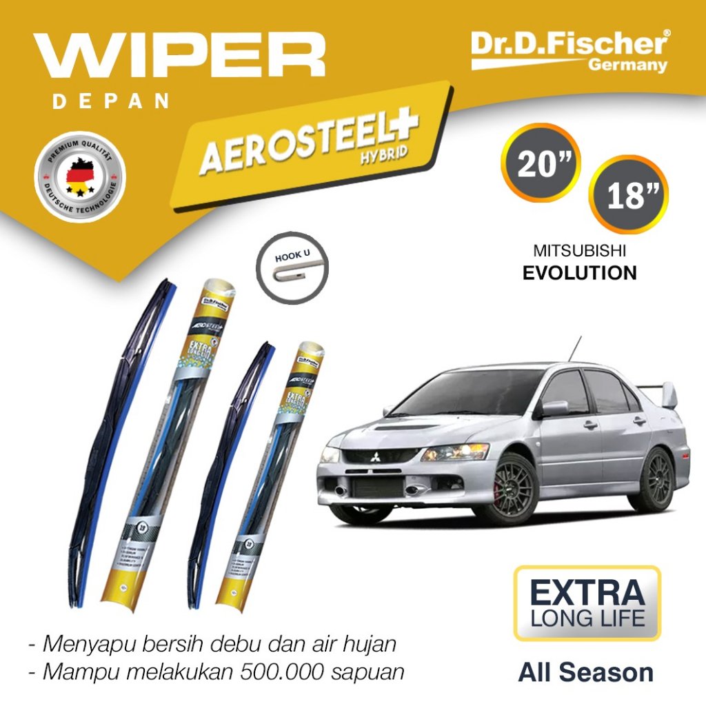 Jual Wiper Aerosteel Hybrid Dr D Fischer MITSUBISHI LANCER EVOLUTION